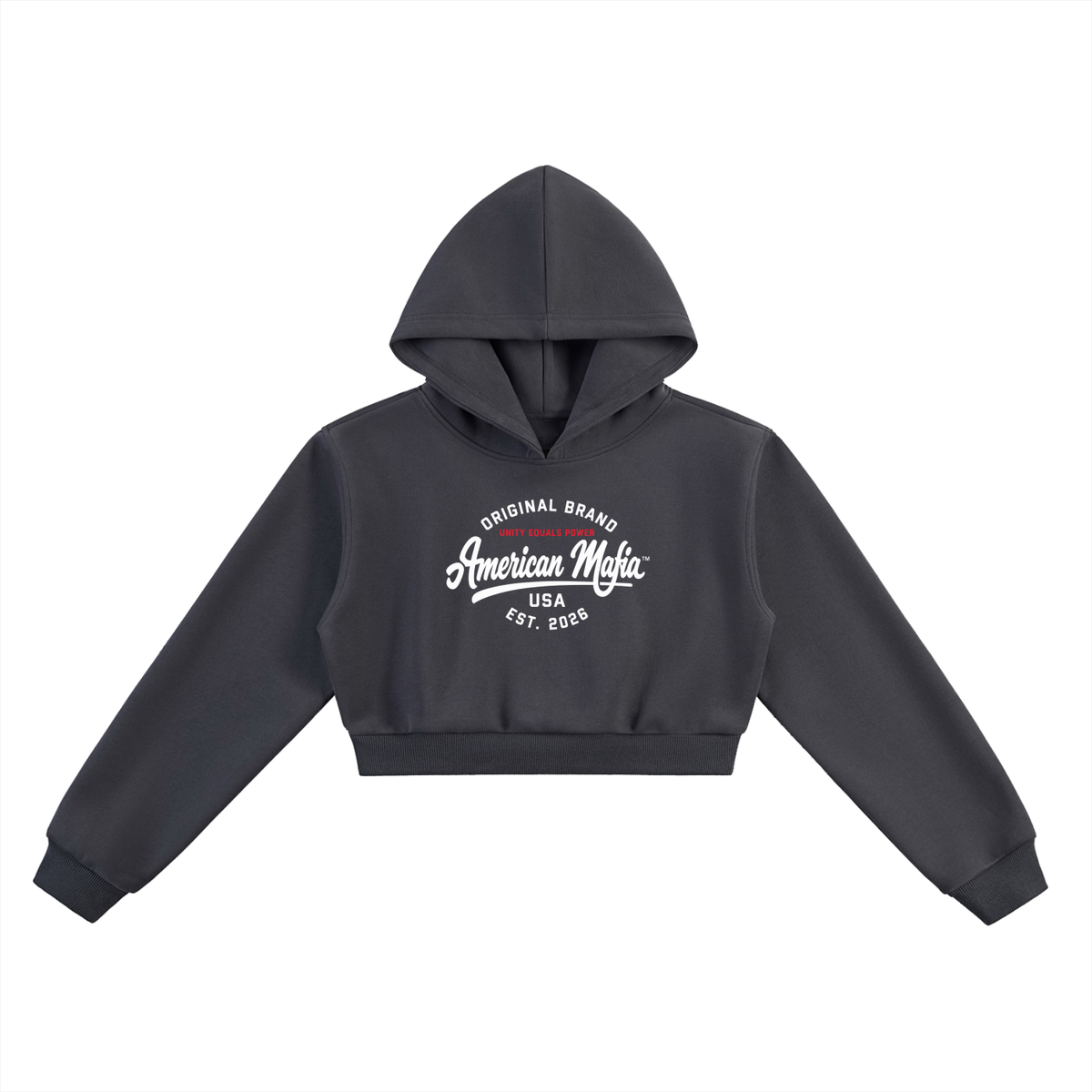American Mafia™ Heritage Script Cropped Hoodie