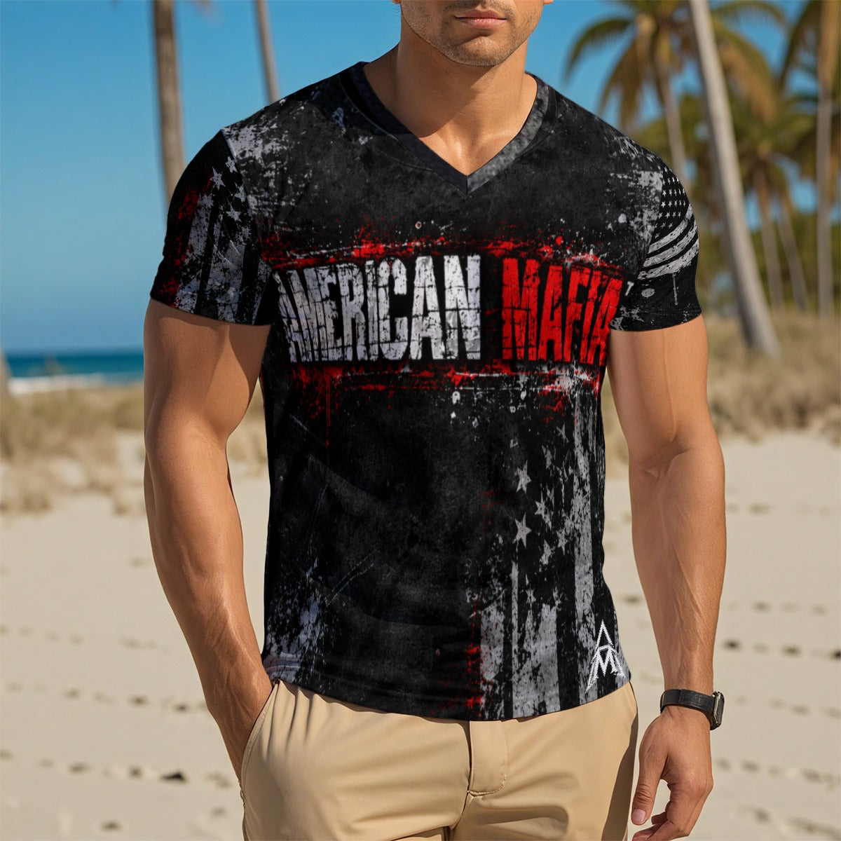 American Mafia™ Signature Brand V-Neck Tee