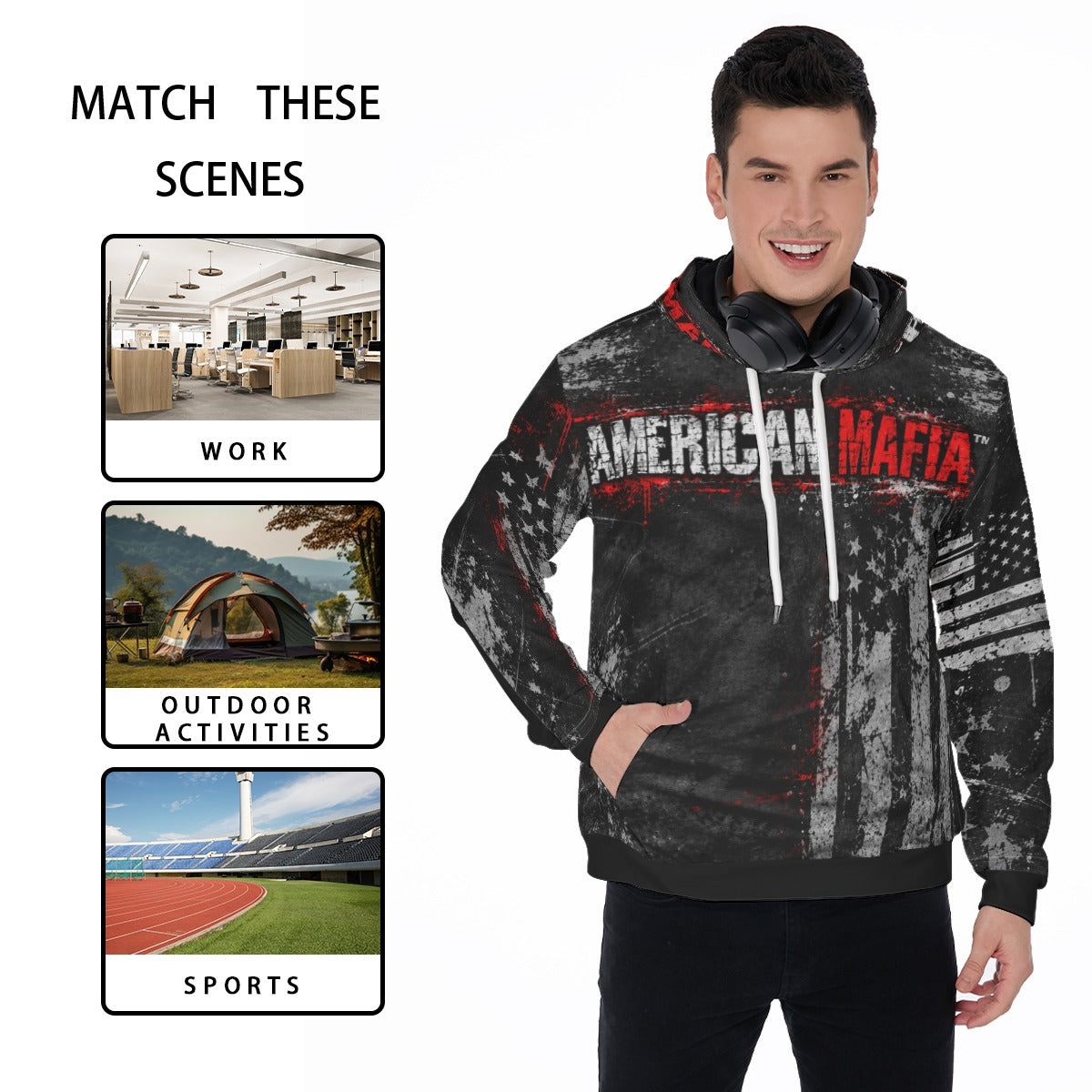 American Mafia™ Men’s Signature Brand Fleece Pullover Hoodie