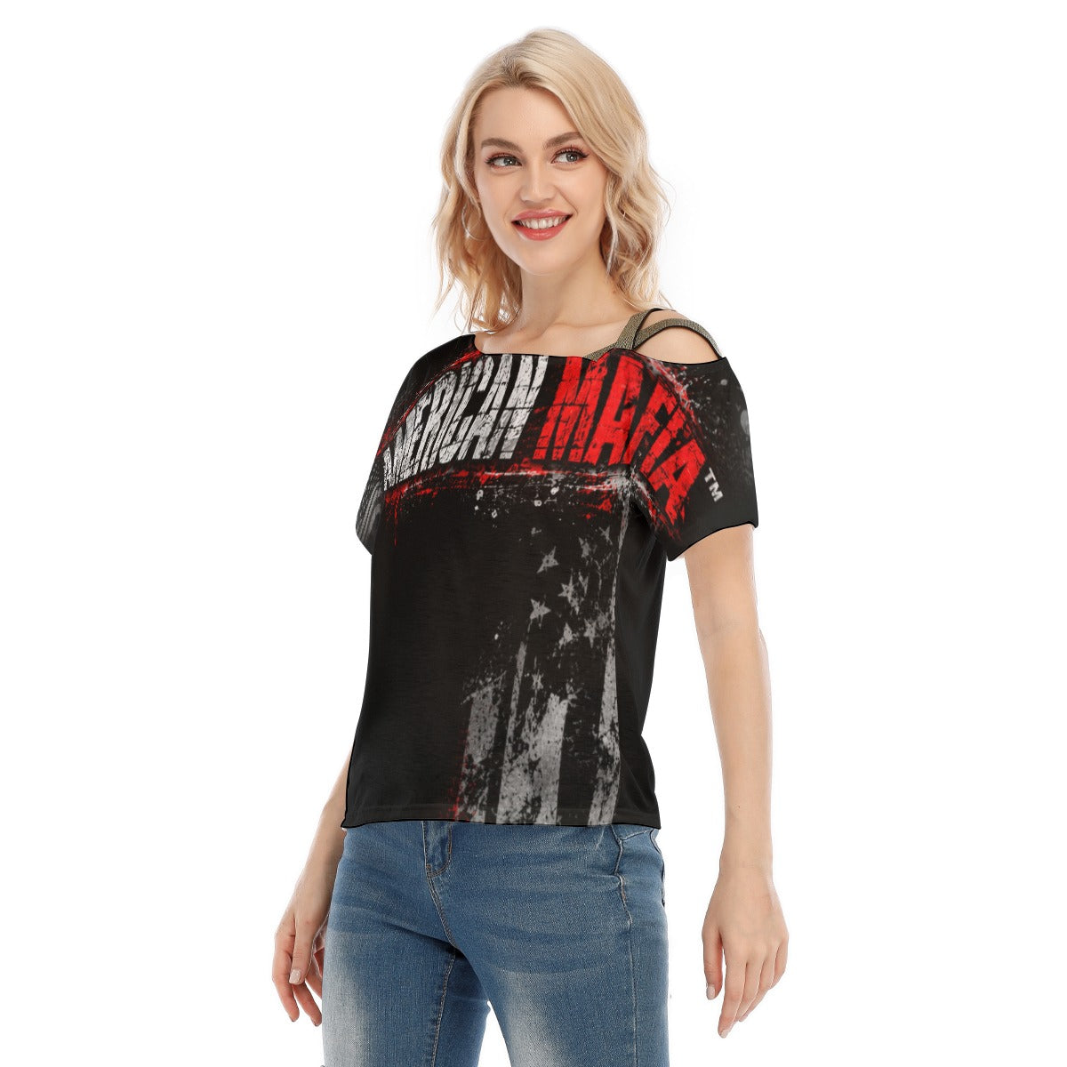 American Mafia™ Women's Signature Brand Elastic-Hem Tee