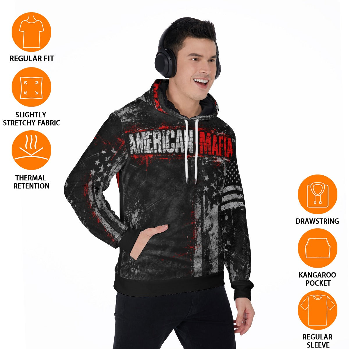 American Mafia™ Men’s Signature Brand Fleece Pullover Hoodie