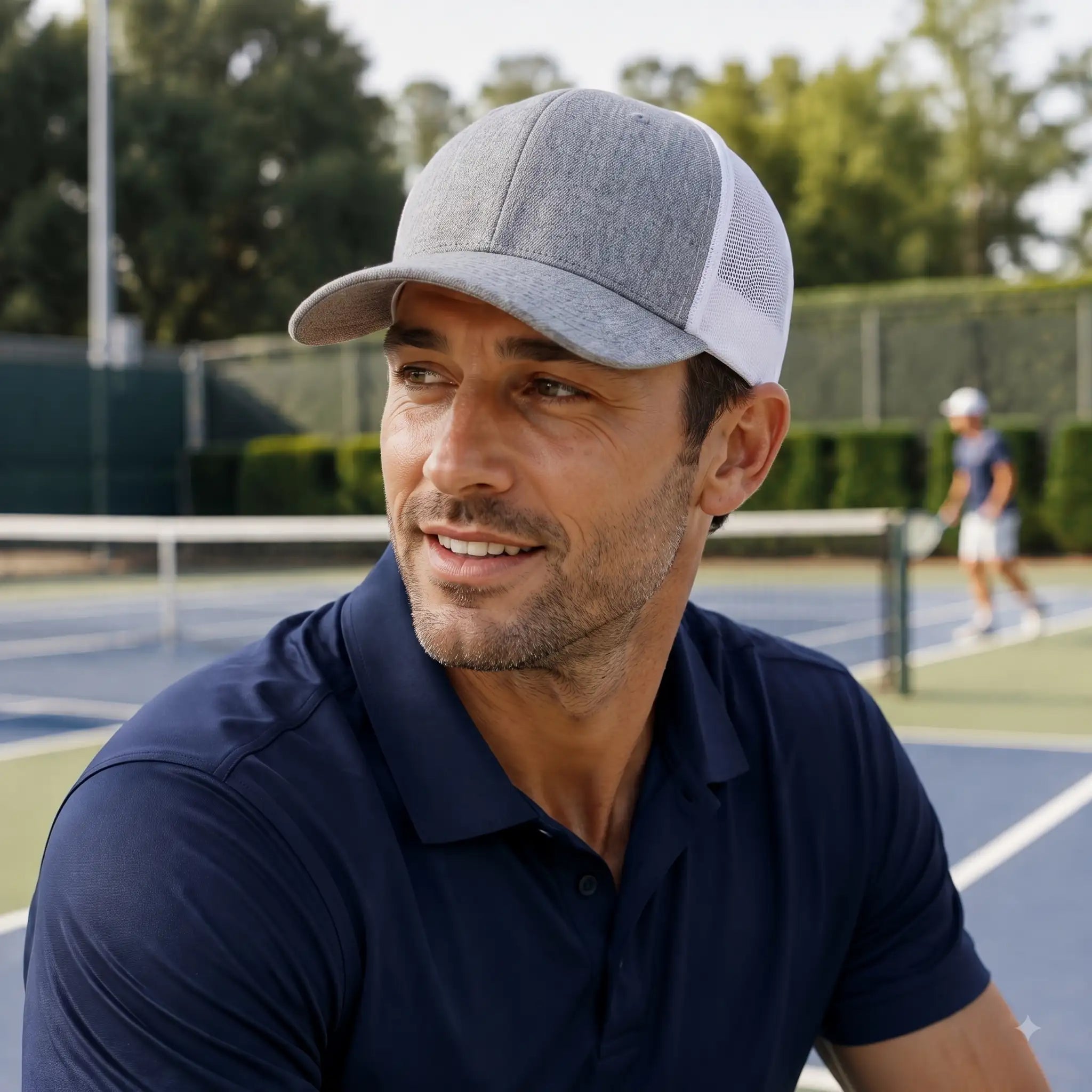 White Mesh 5 Panel Retro Trucker Cap