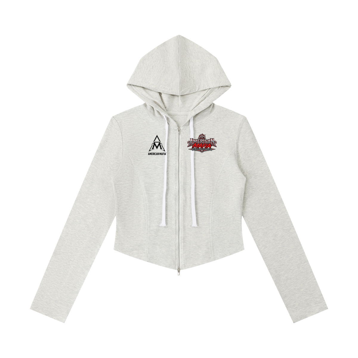 American Mafia™ Original Script Brand Cropped Zip Hoodie