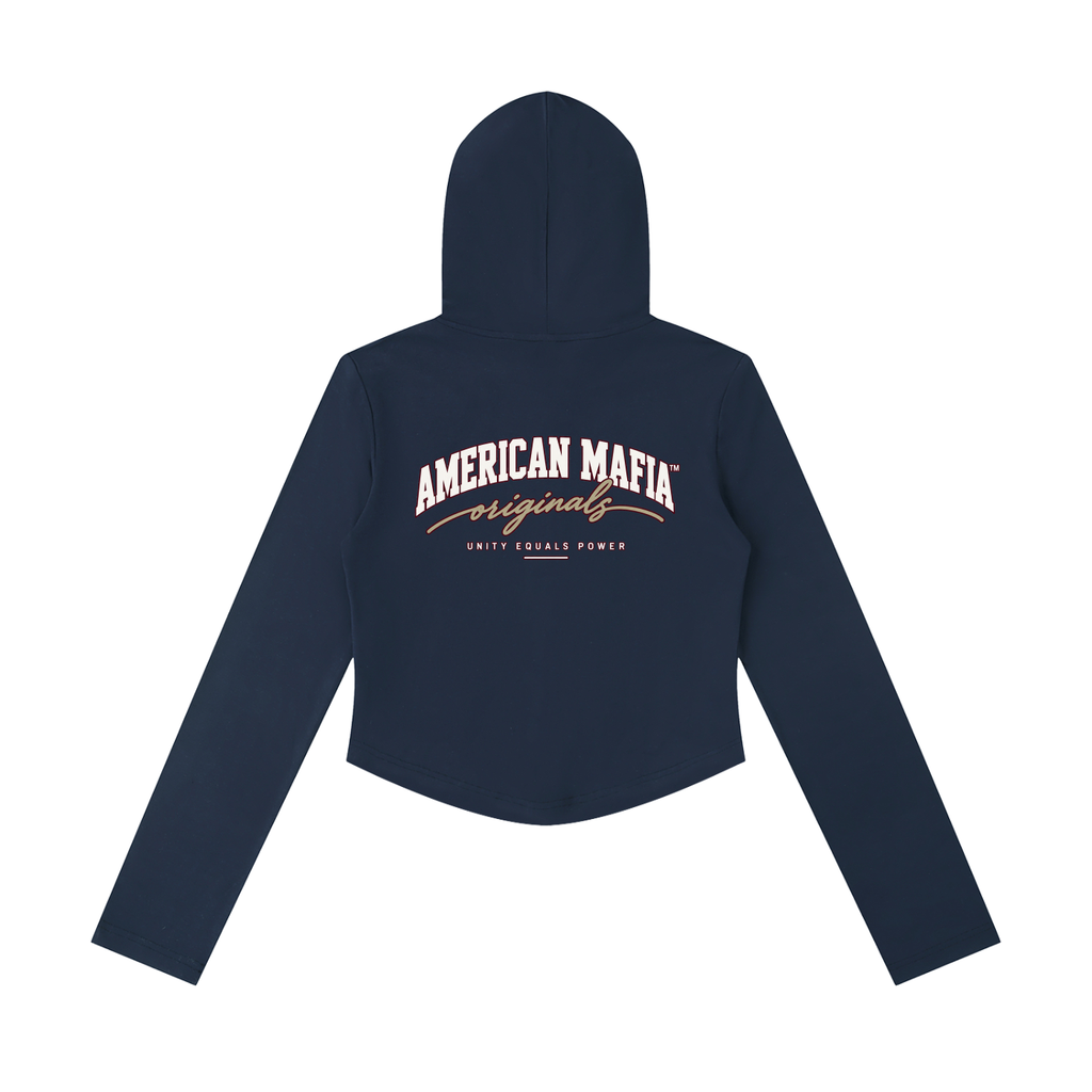 American Mafia™ Original Script Brand Cropped Zip Hoodie
