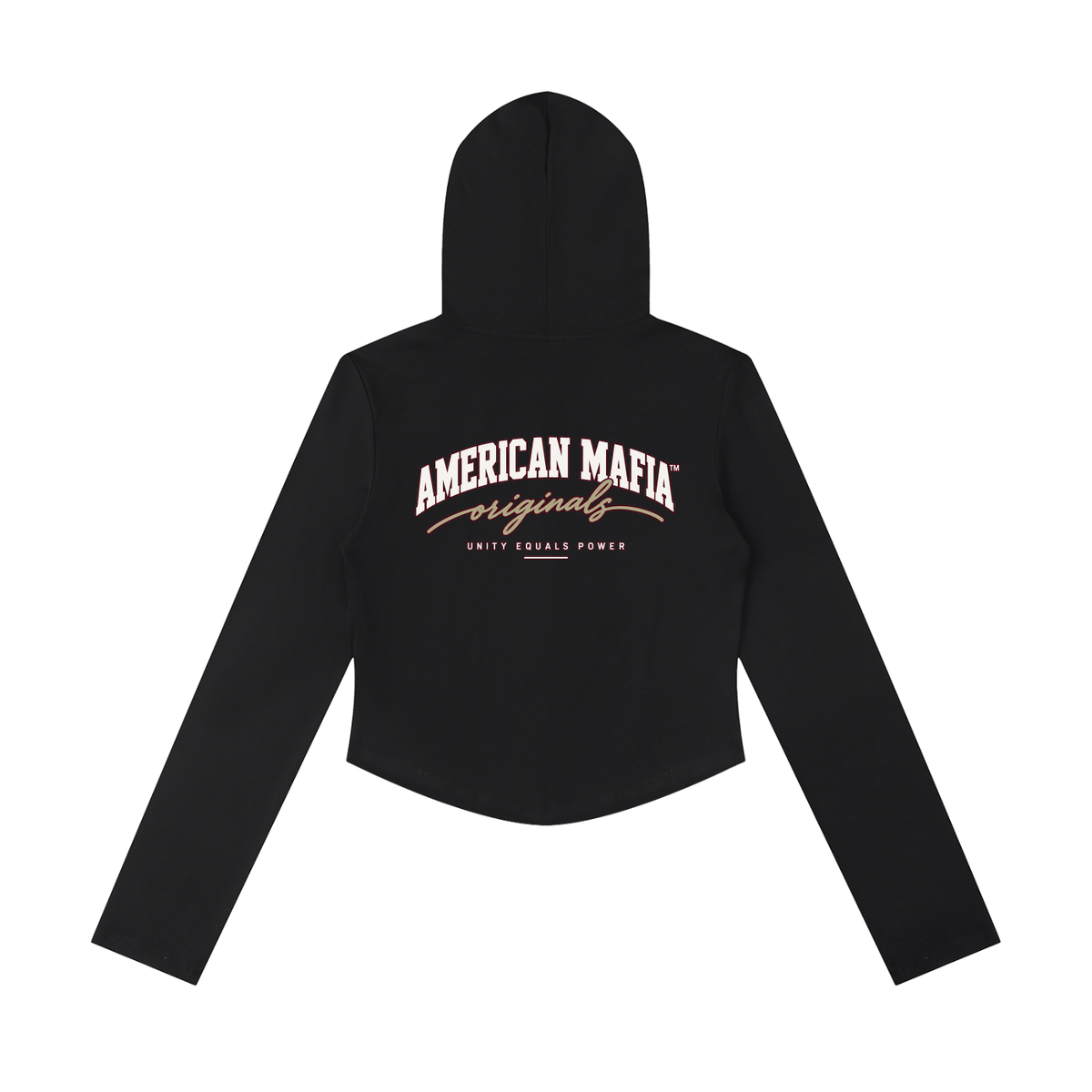 American Mafia™ Original Script Brand Cropped Zip Hoodie