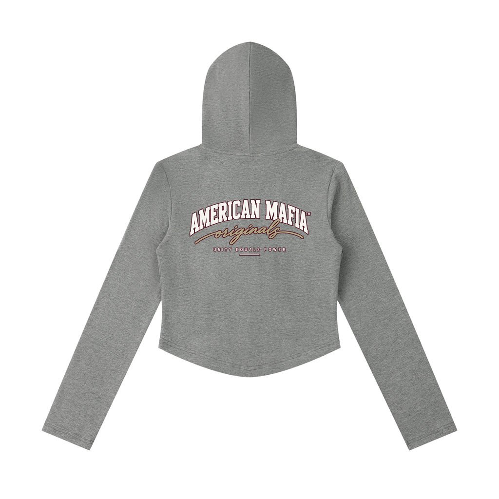 American Mafia™ Original Script Brand Cropped Zip Hoodie