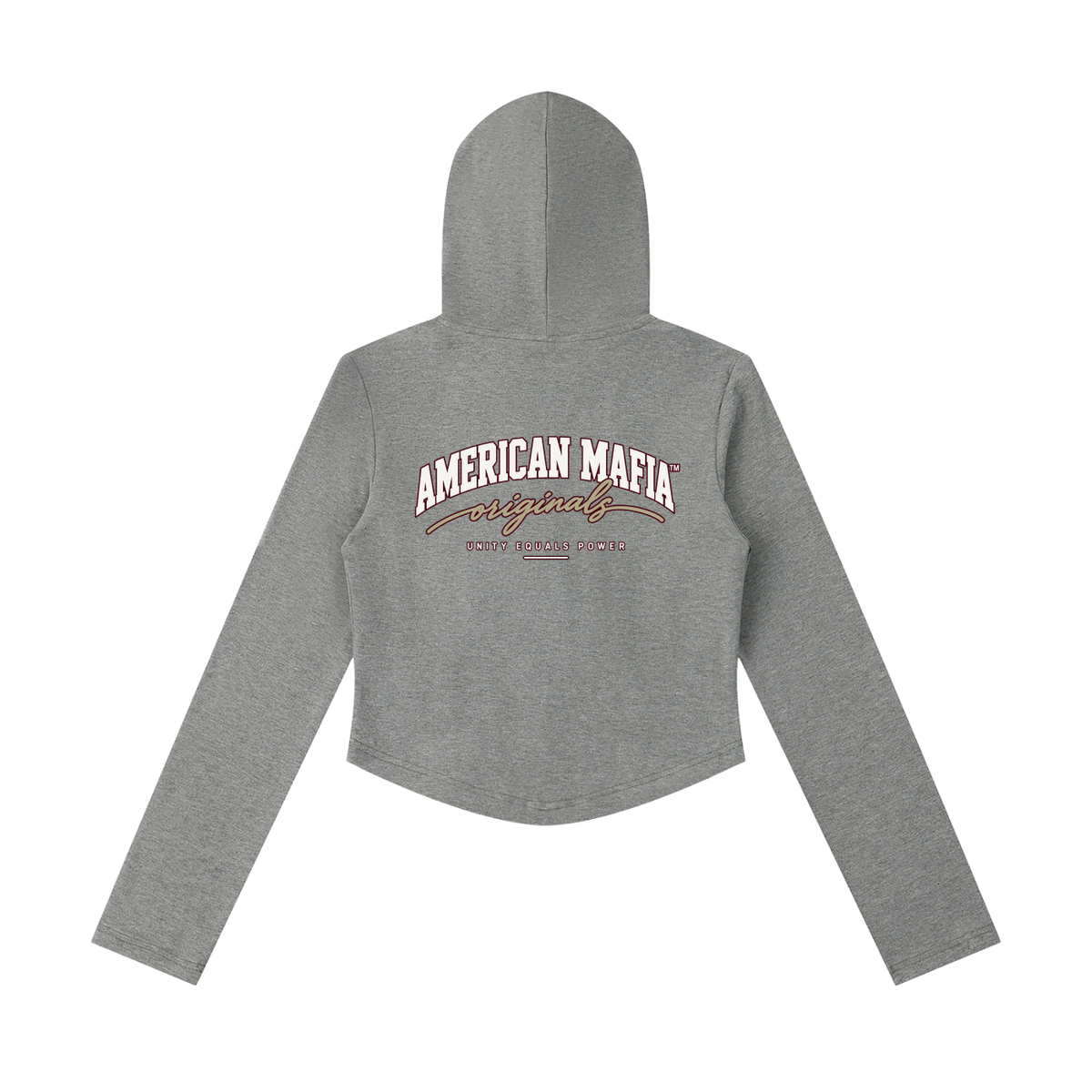 American Mafia™ Original Script Brand Cropped Zip Hoodie
