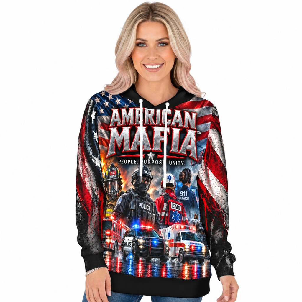 Women's first responder pullover hoodie — front