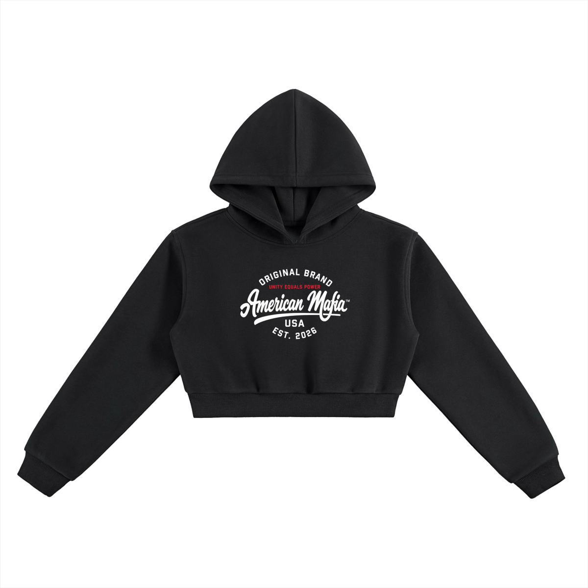 American Mafia™ Heritage Script Cropped Hoodie